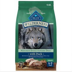 Blue Buffalo Wilderness Adult High Protein Natural Duck & Wholesome Grains Dry Dog Food, 13-lb bag