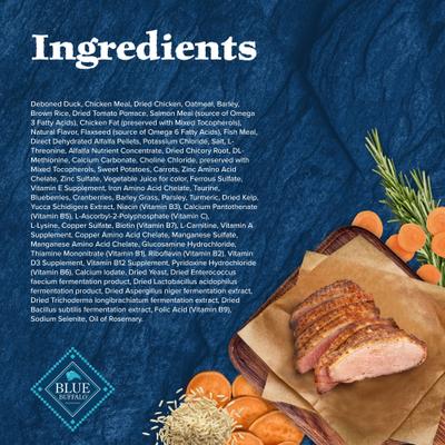 Show full view: Blue Buffalo Wilderness Adult High Protein Natural Duck & Wholesome Grains Dry Dog Food, 4.5-lb bag slide 6 of 12