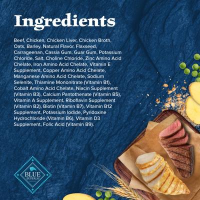 Show full view: Blue Buffalo Wilderness Adult Wholesome Grains, Beef & Chicken Grill Wet Dog Food, 12.5-oz can, 12 count slide 6 of 11