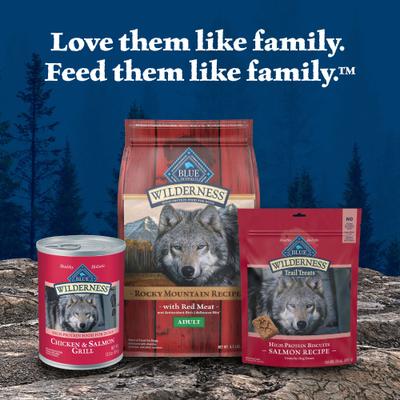 Show full view: Blue Buffalo Wilderness Adult Wholesome Grains, Beef & Chicken Grill Wet Dog Food, 12.5-oz can, 12 count slide 10 of 11