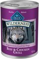 Blue Buffalo Wilderness Beef & Chicken Grill Grain-Free Canned Dog Food, 12.5-oz, case of 12