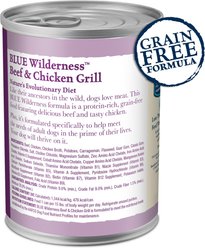 Blue Buffalo Wilderness Beef & Chicken Grill Grain-Free Canned Dog Food, 12.5-oz, case of 12 slide 2 of 9
