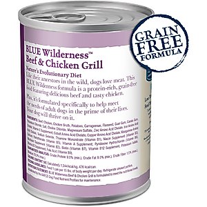 Blue Buffalo Wilderness Beef & Chicken Grill Grain-Free Canned Dog Food, 12.5-oz, case of 12