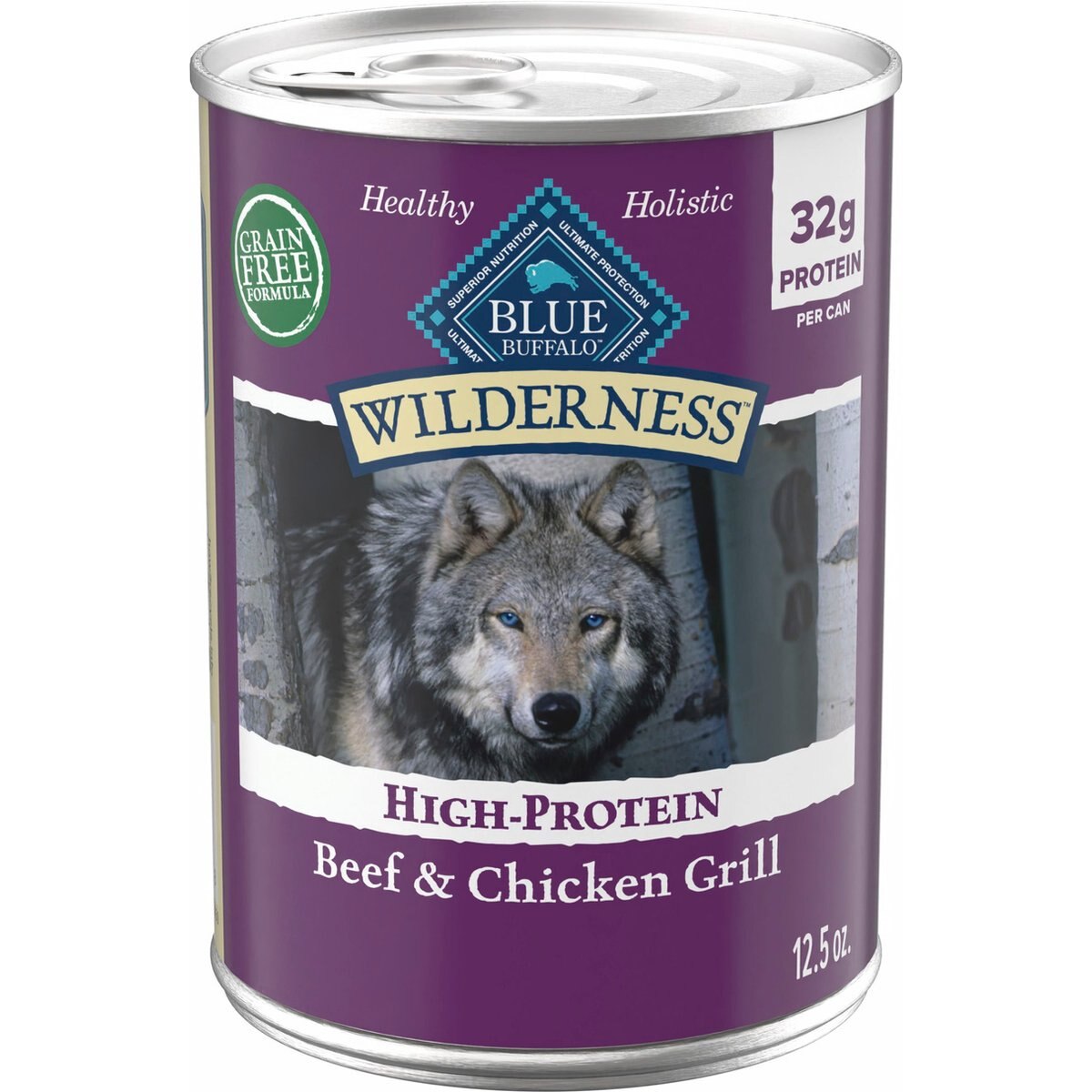 Blue Buffalo Wilderness Beef & Chicken Canned Dog Food, 12.5-oz, 12 ct