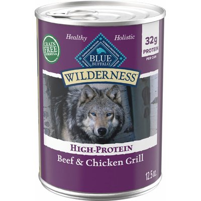 Blue Buffalo Blue Buffalo Wilderness Beef & Chicken Canned Dog Food, 12.5-oz, 12 ct