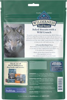 Show full view: Blue Buffalo Wilderness Chicken Dry Food + Trail Treats Duck Biscuits Dog Treats slide 3 of 9