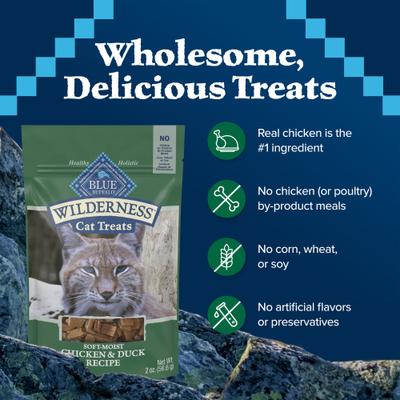 Show full view: Blue Buffalo Wilderness Chicken & Duck Grain-Free Cat Treats, 2-oz bag slide 8 of 12