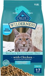 Blue Buffalo Wilderness Chicken High-Protein Grain-Free Indoor Hairball Control Adult Dry Cat Food, 11-lb bag