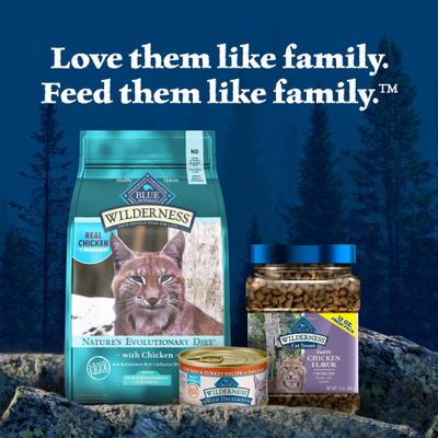Show full view: Blue Buffalo Wilderness Chicken High-Protein Grain-Free Indoor Hairball Control Adult Dry Cat Food, 11-lb bag slide 10 of 12