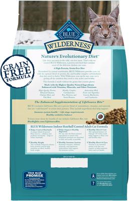 Show full view: Blue Buffalo Wilderness Chicken High-Protein Grain-Free Indoor Hairball Control Adult Dry Cat Food, 11-lb bag slide 3 of 12