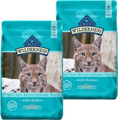 Blue Buffalo Wilderness Chicken High-Protein Grain-Free Indoor Hairball Control Adult Dry Cat Food, 22-lb bundle
