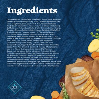 Show full view: Blue Buffalo Wilderness Chicken High-Protein Grain-Free Indoor Hairball Control Adult Dry Cat Food, 4-lb bag slide 6 of 12