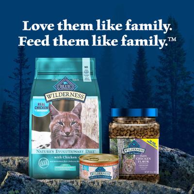 Show full view: Blue Buffalo Wilderness Chicken High-Protein Grain-Free Indoor Hairball Control Adult Dry Cat Food, 5-lb bag slide 10 of 12