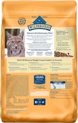 Show full view: Blue Buffalo Wilderness Chicken High-Protein Weight Control Grain-Free Adult Dry Cat Food, 22-lb bundle  slide 3 of 10