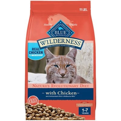 Blue Buffalo Blue Buffalo Wilderness Chicken High-Protein Weight & Hairball Control Grain-Free Adult Dry Cat Food, 22-lb bundle