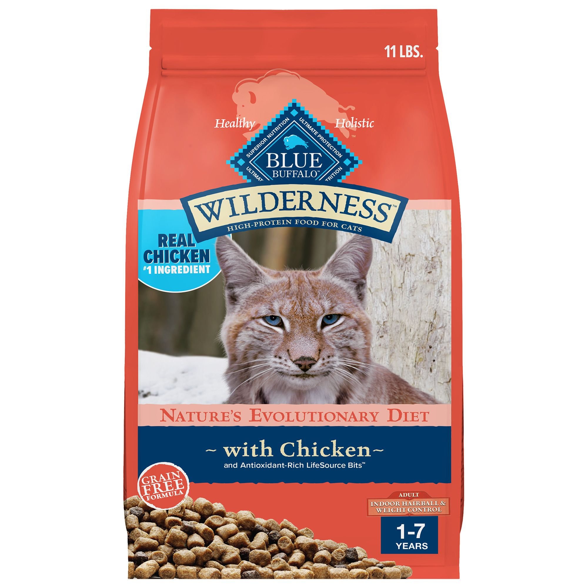 Wilderness Chicken High-Protein Weight & Hairball Control Grain-Free Adult Dry Cat Food