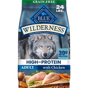 Blue Buffalo Wilderness Chicken Recipe Adult High-Protein Grain-Free Dry Dog Food, 24-lb bag