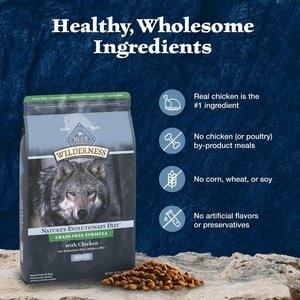 Blue Buffalo Wilderness Chicken Recipe Adult High-Protein Grain-Free Dry Dog Food, 24-lb bag