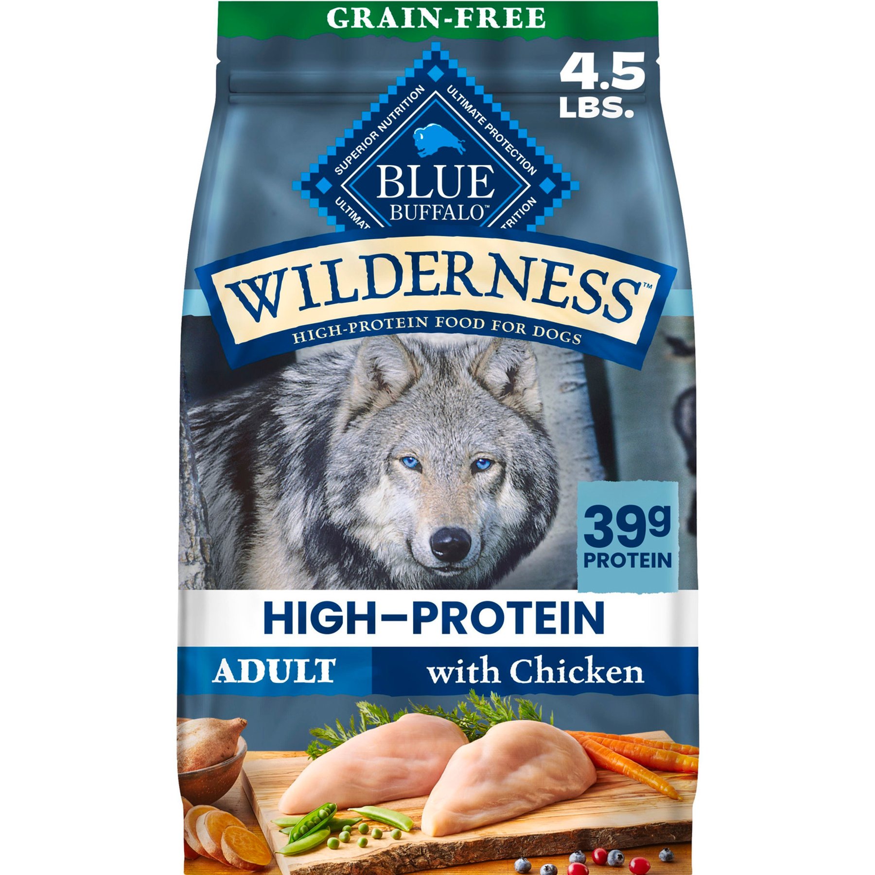 Blue Buffalo Wilderness Chicken Dry Dog Food, 4.5 lb