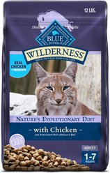 Blue Buffalo Wilderness Chicken Recipe Grain-Free Dry Food + Bursts with Paw-Licken Chicken Cat Treats slide 2 of 7