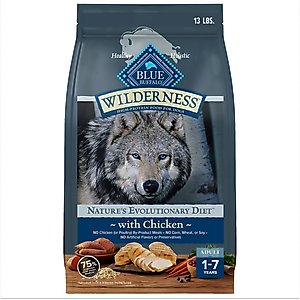 Blue Buffalo Wilderness Chicken Recipe High-Protein Adult Dry Dog Food, 13-lb bag