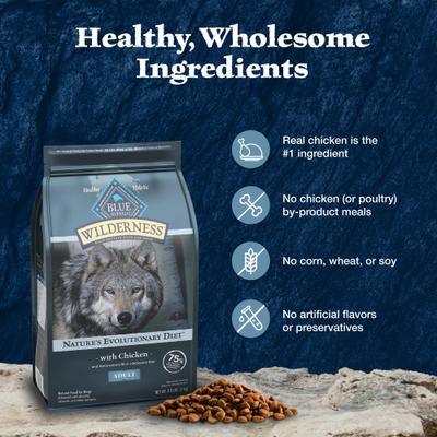 Blue Buffalo Wilderness Adult High Protein Natural Chicken & Wholesome Grains Dry Dog Food