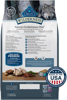 Show full view: Blue Buffalo Wilderness Chicken Recipe High-Protein Adult Dry Dog Food, 4.5-lb bag slide 3 of 12