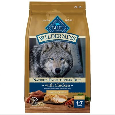 Blue Buffalo Blue Buffalo Wilderness Chicken Recipe High-Protein Healthy Weight Adult Dry Dog Food, 28-lb bag