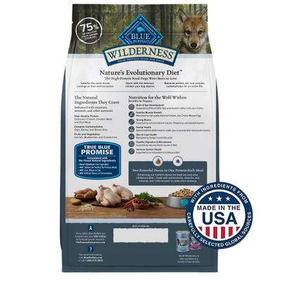 Show full view: Blue Buffalo Wilderness Chicken Recipe High-Protein Puppy Dry Dog Food, 28-lb bag slide 3 of 11