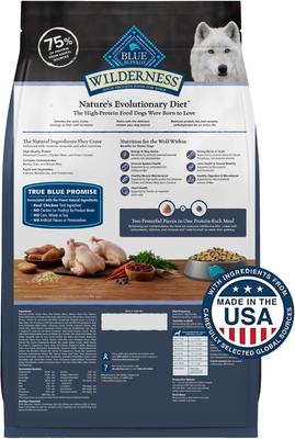 Show full view: Blue Buffalo Wilderness Chicken Recipe High-Protein Senior Dry Dog Food, 28-lb bag slide 3 of 12