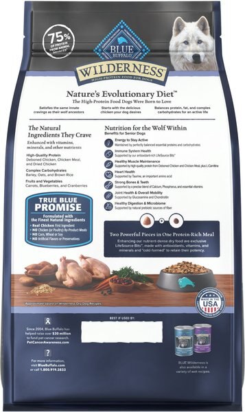 Blue Buffalo Wilderness Chicken Recipe High-Protein Senior Dry Dog Food