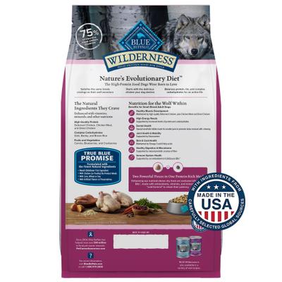 Show full view: Blue Buffalo Wilderness Chicken Recipe High-Protein Small Breed Adult Dry Dog Food, 13-lb bag slide 3 of 12