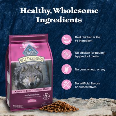 Show full view: Blue Buffalo Wilderness Chicken Recipe High-Protein Small Breed Adult Dry Dog Food, 13-lb bag slide 7 of 12