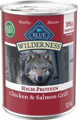 Blue Buffalo Wilderness Chicken & Salmon High-Protein Grain-Free Adult Canned Dog Food, 12.5-oz, case of 12