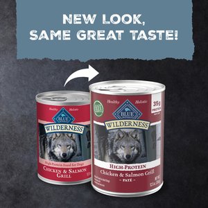 Blue Buffalo Wilderness Chicken & Salmon High-Protein Grain-Free Adult Canned Dog Food, 12.5-oz, case of 12