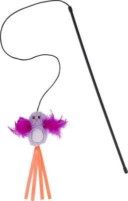 Show full view: Blue Buffalo Wilderness Chicken & Turkey Grain-Free Cat Treats, 2-oz bag + Frisco Bird Teaser with Feathers Cat Toy, Purple slide 6 of 8