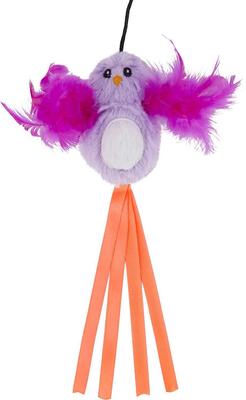 Show full view: Blue Buffalo Wilderness Chicken & Turkey Grain-Free Cat Treats, 2-oz bag + Frisco Bird Teaser with Feathers Cat Toy, Purple slide 7 of 8