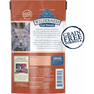 Blue Buffalo Wilderness Chicken & Turkey Recipe Grain-Free Soft Cat Treats, 2-oz bag