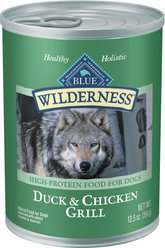 Blue Buffalo Wilderness Duck & Chicken Grill Grain-Free Canned Dog Food, 12.5-oz, case of 12
