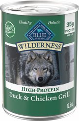 Blue Buffalo Wilderness Duck & Chicken Grill Grain-Free Canned Dog Food, 12.5-oz, case of 12