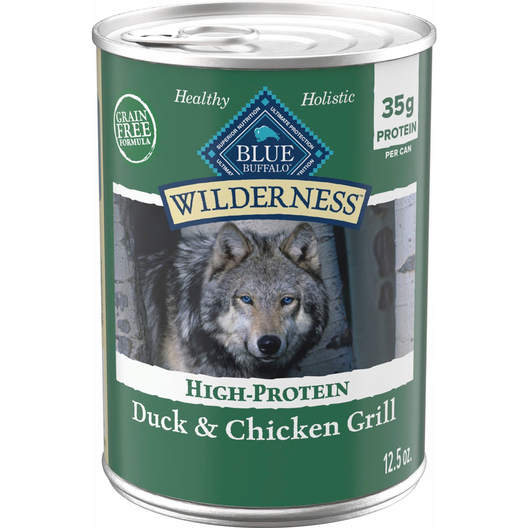 Blue Buffalo Wilderness Duck & Chicken Grill Dog Food, 12.5-oz, 12 ct