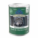 Blue Buffalo Wilderness Duck & Chicken Grill Grain-Free Canned Dog Food, 12.5-oz, case of 12
