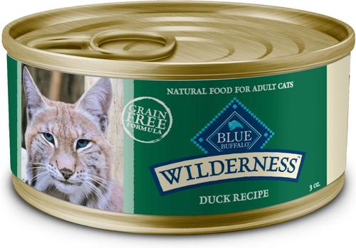 BLUE BUFFALO Wilderness Duck Grain-Free Canned Cat Food, 3-oz