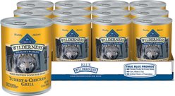 Blue Buffalo Wilderness Healthy Weight Turkey & Chicken Grill Grain-Free Adult Canned Dog Food, 12.5-oz, case of 12