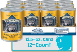 Blue Buffalo Wilderness Healthy Weight Turkey & Chicken Grill Grain-Free Adult Canned Dog Food, 12.5-oz, case of 12 slide 2 of 8