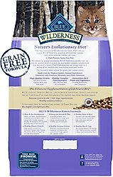 Blue Buffalo Wilderness High Protein Natural Grain-Free Chicken Kitten Dry Cat Food, 5-lb bag slide 2 of 9
