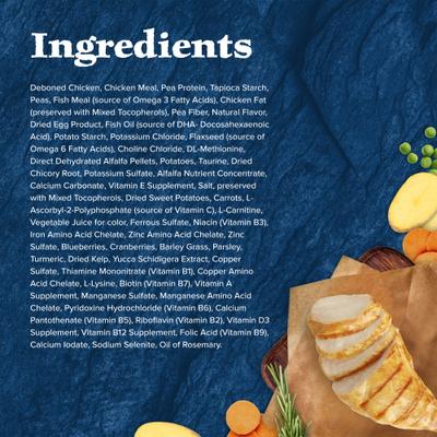 Show full view: Blue Buffalo Wilderness High Protein Natural Grain-Free Chicken Mature Dry Cat Food, 4-lb bag slide 6 of 12