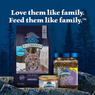 Show full view: Blue Buffalo Wilderness High Protein Natural Grain-Free Chicken Mature Dry Cat Food, 5-lb bag slide 10 of 12