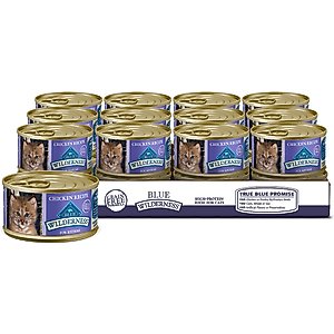 Blue Buffalo Wilderness Kitten Chicken Grain-Free Canned Cat Food, 3-oz, case of 24