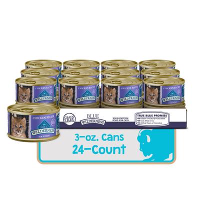 Show full view: Blue Buffalo Wilderness Kitten Chicken Grain-Free Canned Cat Food, 3-oz, case of 24 slide 3 of 10